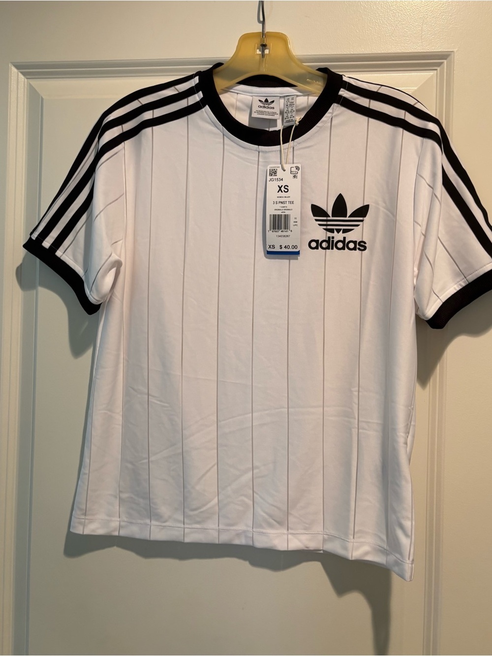 adidas White and Black Kids Jersey Tee